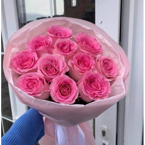 11 рожевих еквадорських троянд