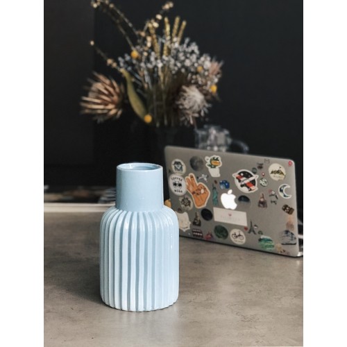 Керамическая ваза Stone Flower 24см голубая